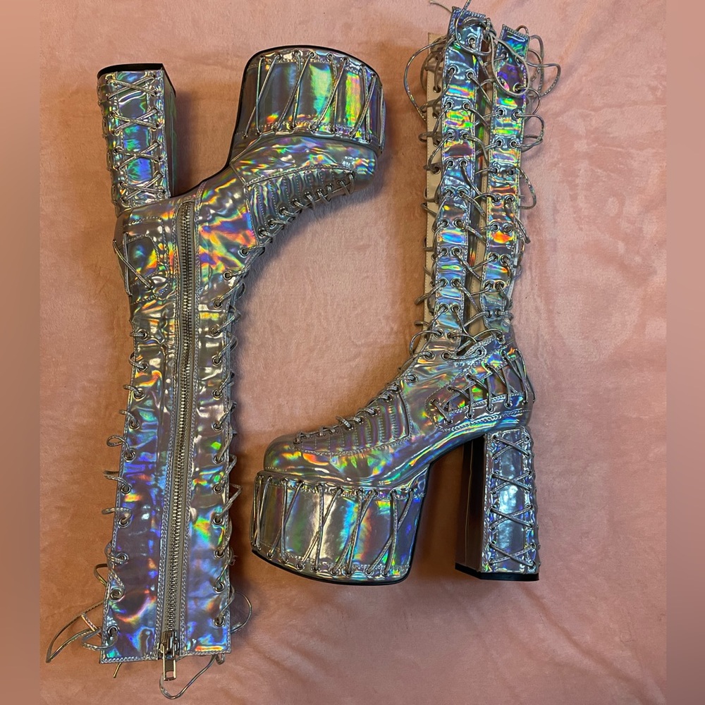 Size 8 Club Exx Moonlight Rude Awakening Platform Boots